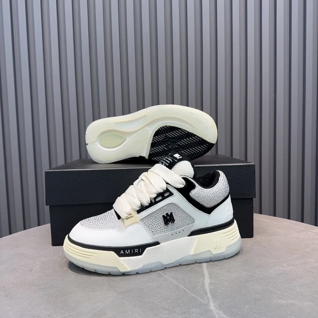 Men's men's shoes 💰800 AMIRI Amir Couple's new hot brick high street sneakers with bone sports shoes, toe-layer cowhide upper, upper side bones, purely hand-stitched, with good three-dimensional effect, customized metal LOGO, code number 35-44 (45, 46 customized)